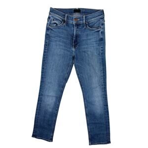 MOTHER Jeans The Mid Rise Dazzler Ankle Slim Straight Medium Wash Blue 27